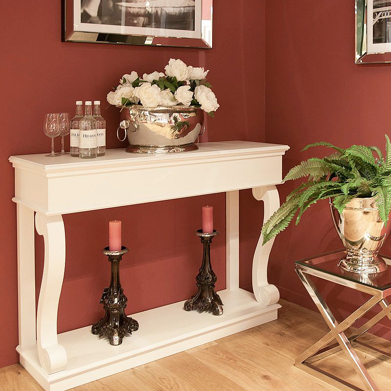 Konsole weiß Holz, Wandtisch weiß, Konsole Landhaus weiß, Breite 140 cm