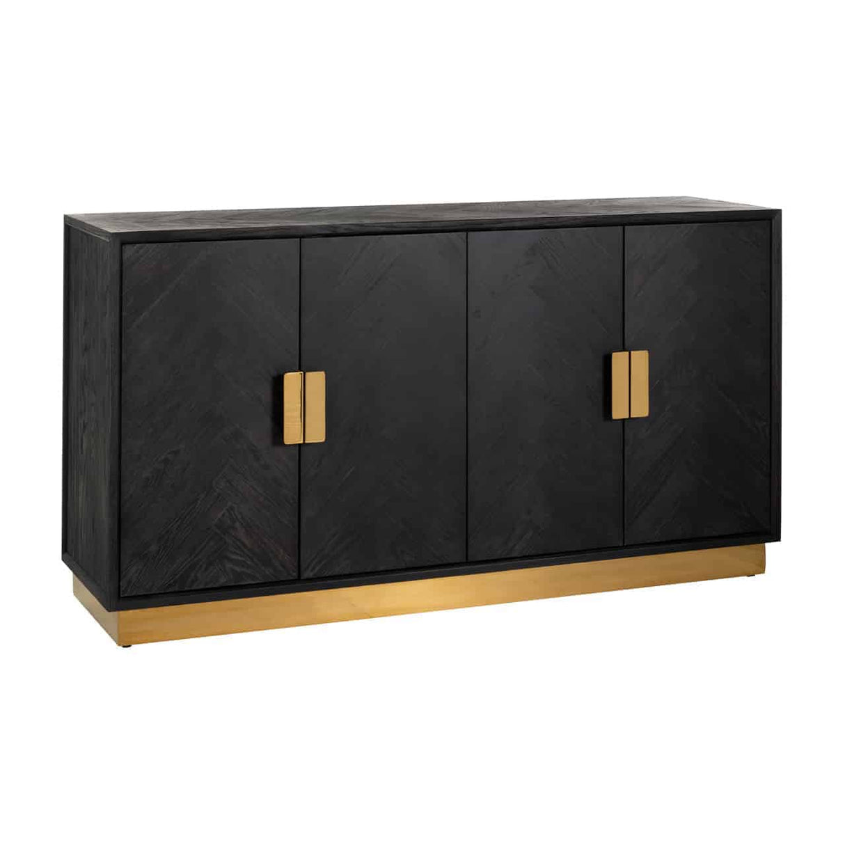 Sideboard Eiche furniert,  Anrichte schwarz,  Breite 160 cm