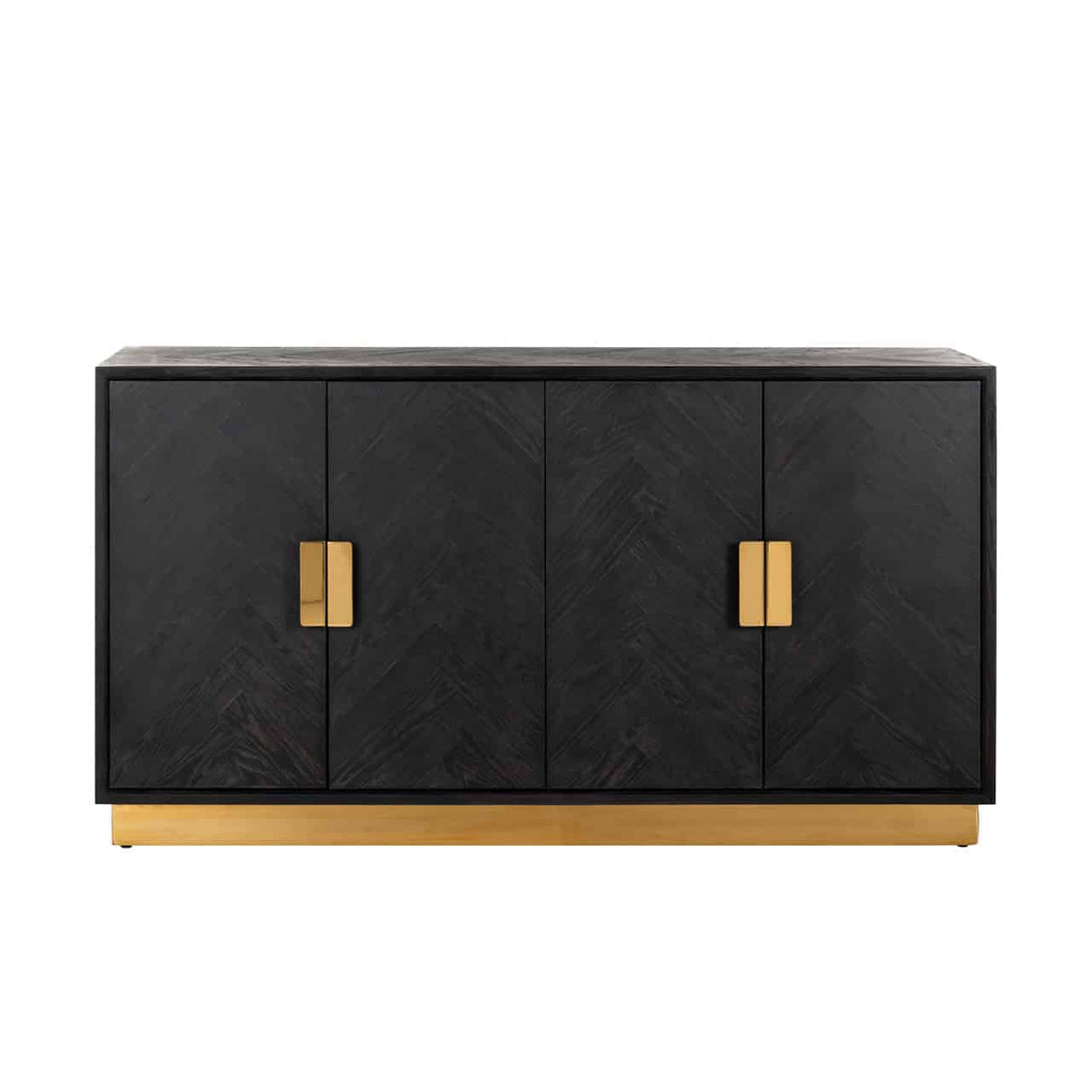 Sideboard Eiche furniert,  Anrichte schwarz,  Breite 160 cm