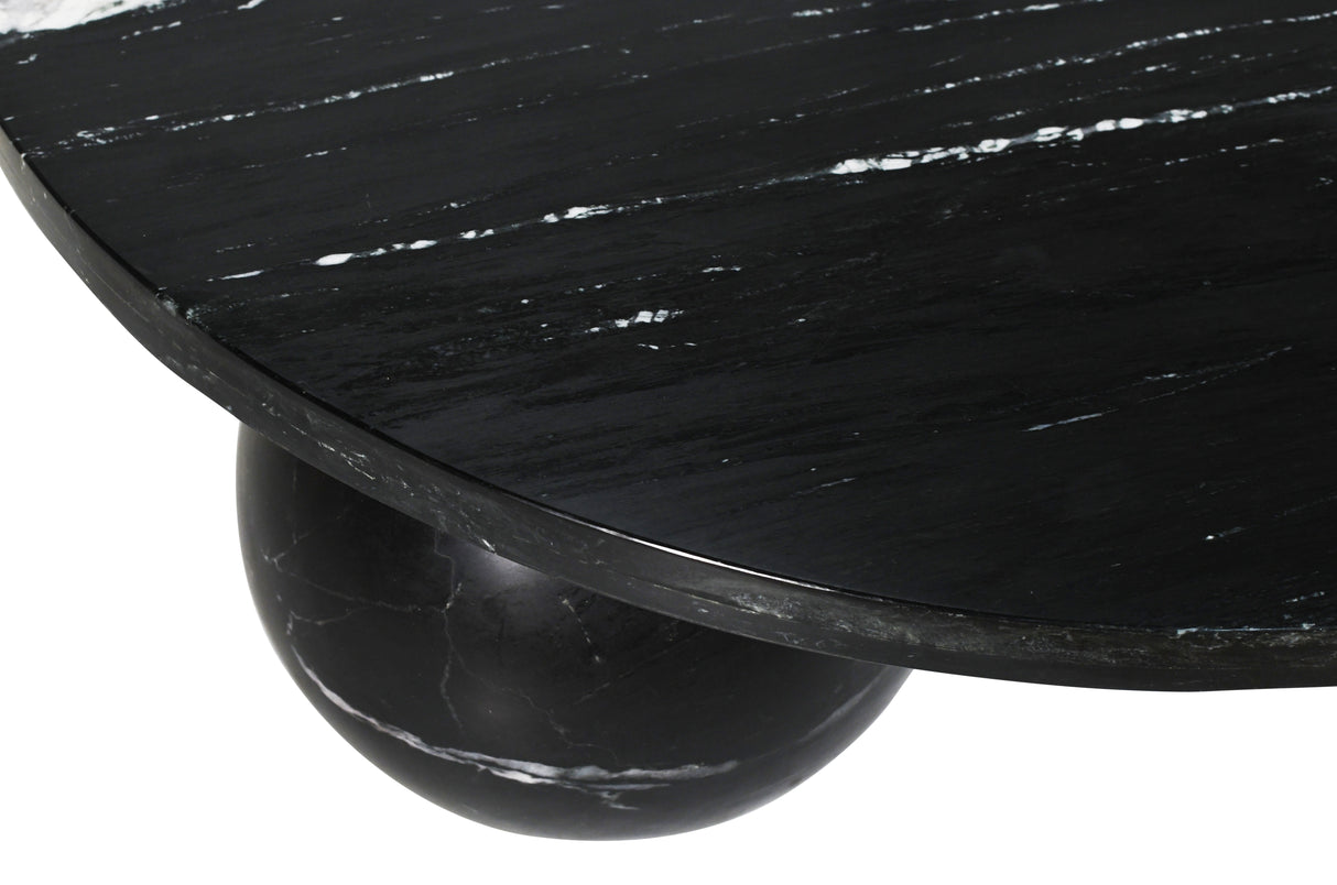 Couchtisch Marmor rund, Marmortisch rund schwarz, runder Couchtisch schwarz Marmor, Durchmesser 99 cm