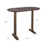 Bartisch oval Bronze-braun, Stehtisch oval Holz braun, Höhe 105 cm