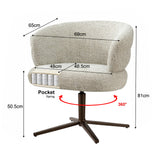 Stuhl drehbar Farbe beige, Esszimmerstuhl drehbar, Breite 69 cm