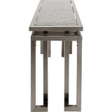 Konsole grau Glas-Metall, Glaskonsole grau, Breite 160 cm