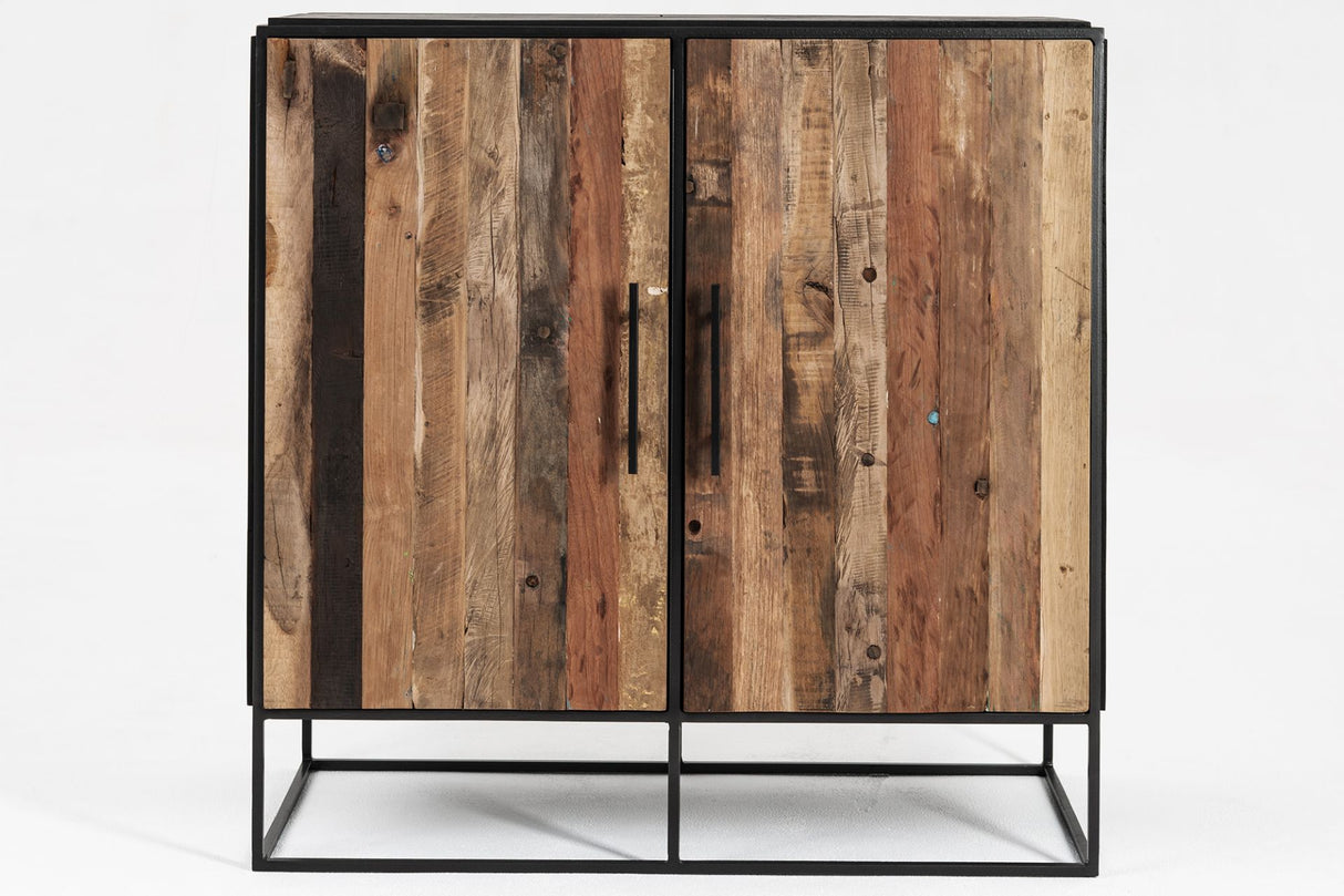 Sideboard Industriedesign Metall Holz, Kommode Holz rustikal, Breite 90 cm