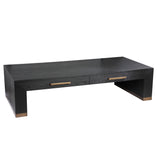 Couchtisch schwarz-Bronze, Couchtisch mit Schubladen, Länge 165 cm