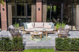 Gartenlounge taupe-grau, Gartenmöbel Set 5 teilig, Gartensofa mit Gartensessel