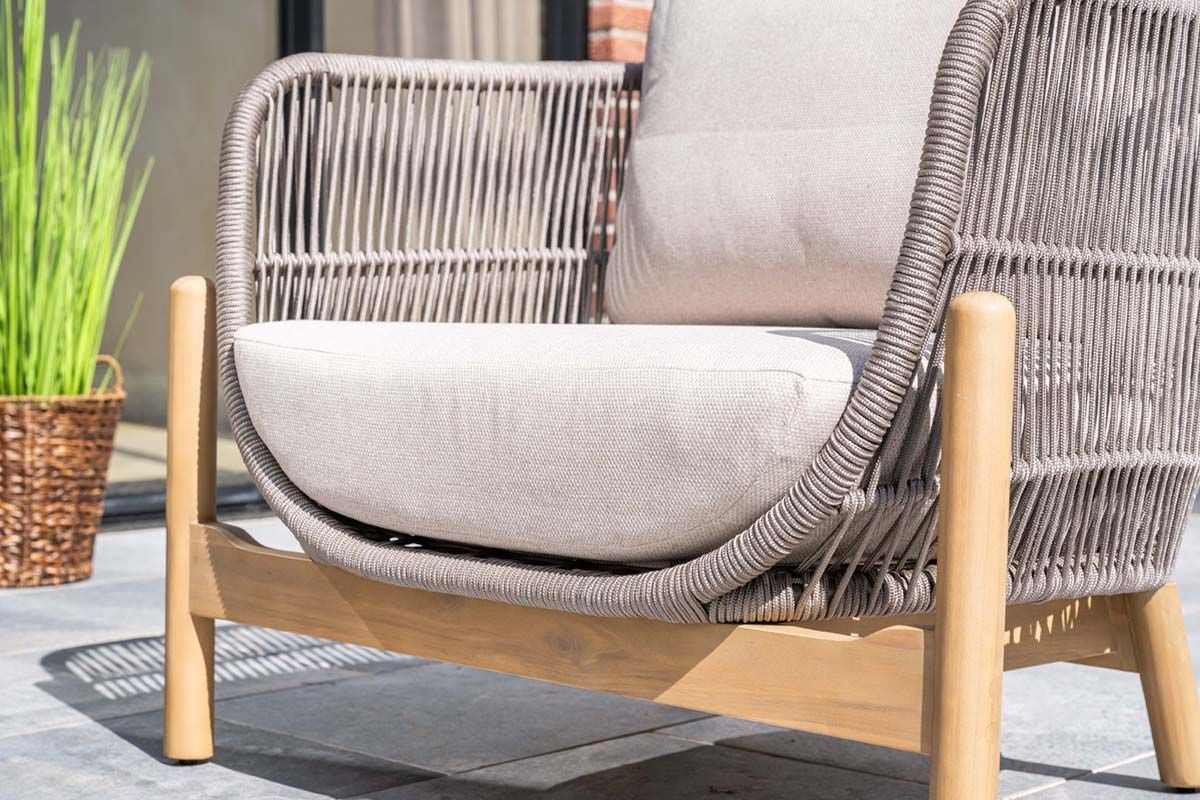 Gartenlounge taupe-grau, Gartenmöbel Set 5 teilig, Gartensofa mit Gartensessel