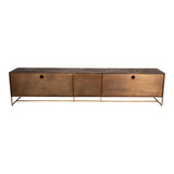 TV Schrank braun Holz, Fernsehschrank braun Massivholz, Breite 245 cm