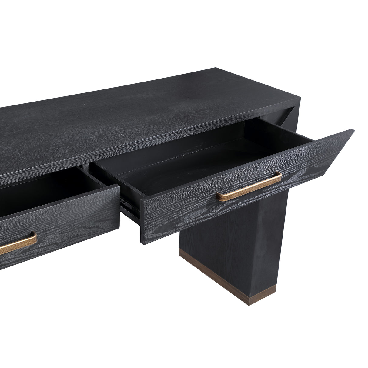 Konsole schwarz-Bronze, Wandtisch mit Schublade, Breite 165 cm