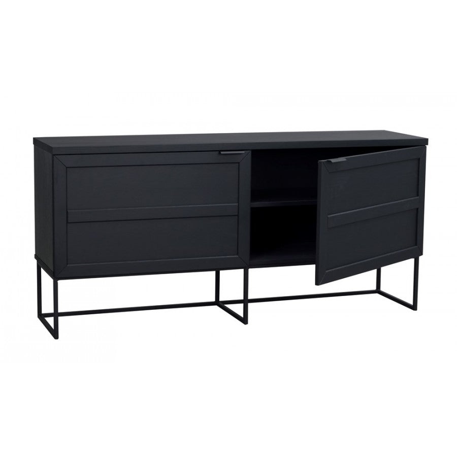 Sideboard schwarz, Anrichte schwarz Eiche, Breite 160 cm