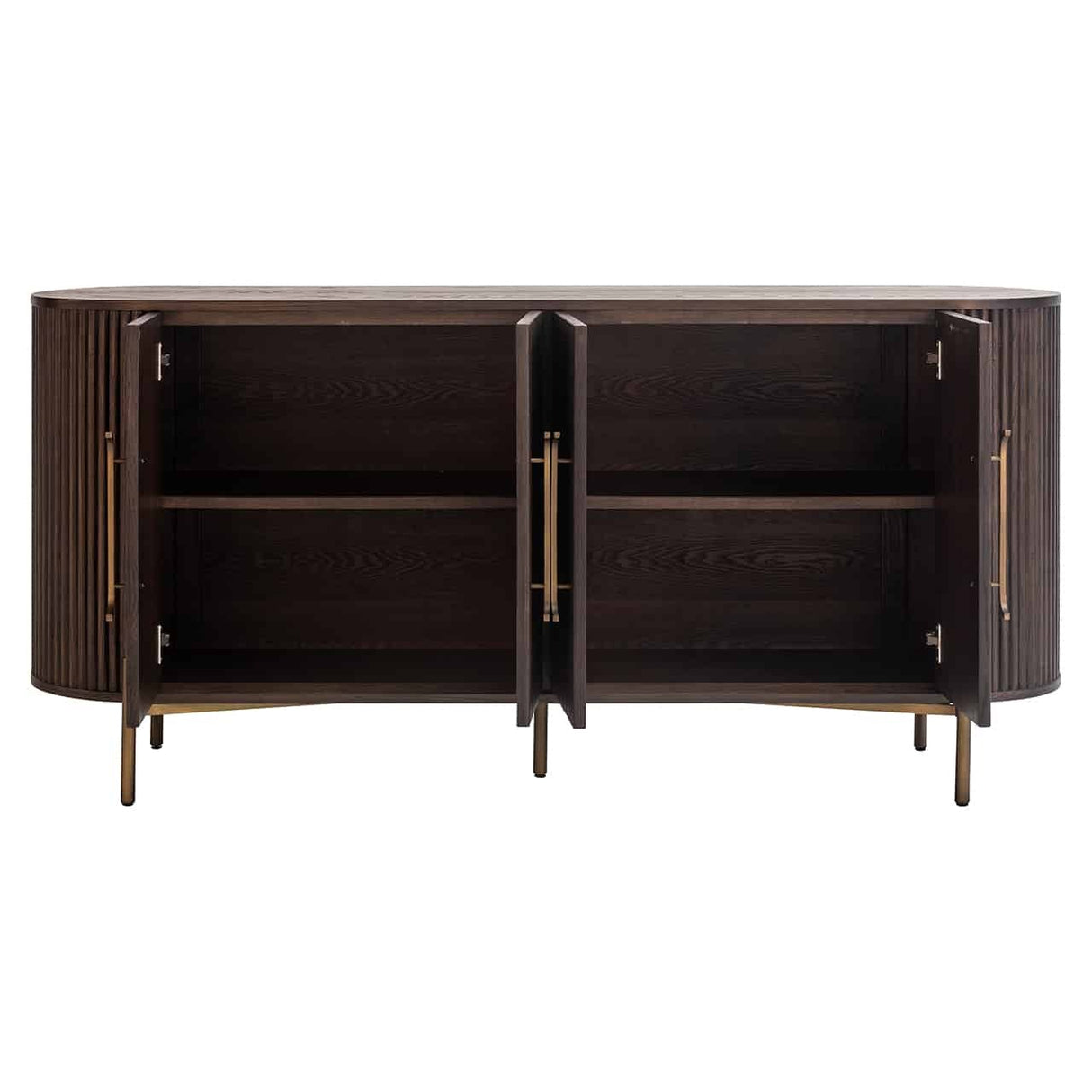 Sideboard braun, Anrichte braun Holz-Metall, Sideboard Bronze-braun, Breite 180 cm