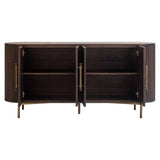 Sideboard braun, Anrichte braun Holz-Metall, Sideboard Bronze-braun, Breite 180 cm