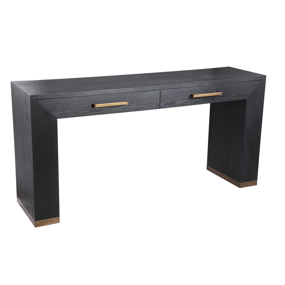 Konsole schwarz-Bronze, Wandtisch mit Schublade, Breite 165 cm