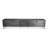 TV Schrank schwarz Holz, Fernsehschrank schwarz Massivholz, Breite 245 cm