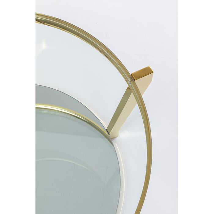 Couchtisch rund Gold, Glastisch rund Gold, Durchmesser 90 cm