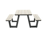 Gartentisch grau, Gruppensitzbank grau, Sitzgruppe Aluminium anthrazit, Picknick Gartentisch mit Bank anthrazit