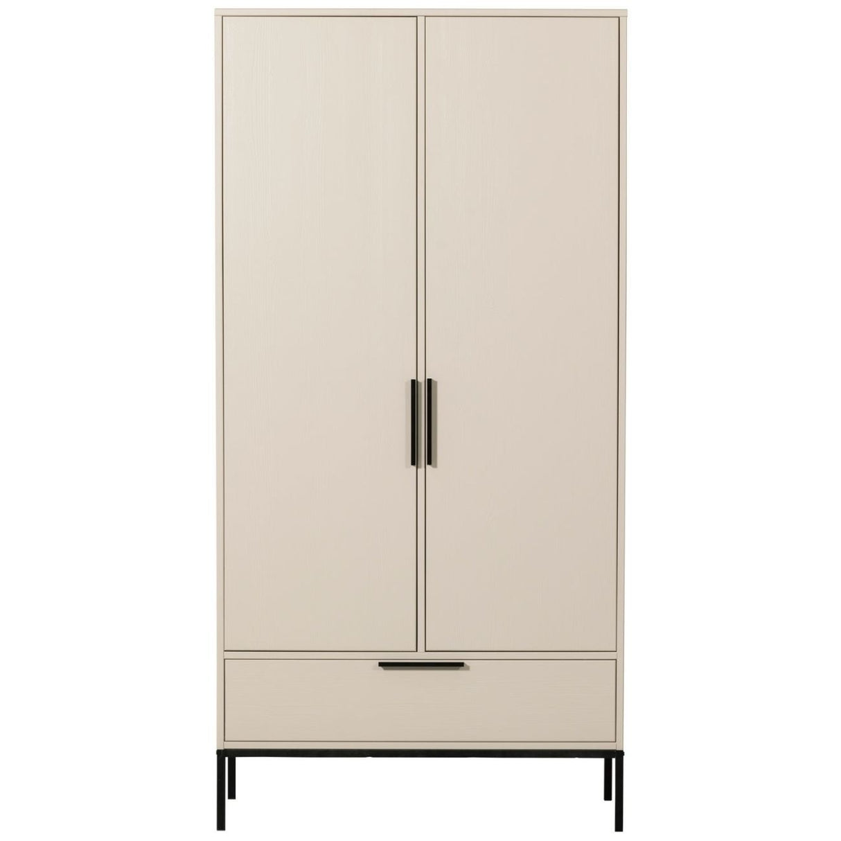 Kleiderschrank Elfenbein-weiß, Schrank weiß, Breite 100 cm