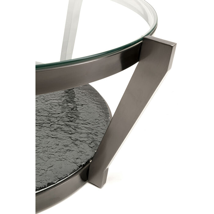 Couchtisch rund Graphit-grau, Glastisch rund, Durchmesser 90 cm