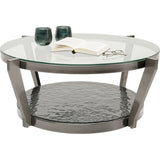 Couchtisch rund Graphit-grau, Glastisch rund, Durchmesser 90 cm