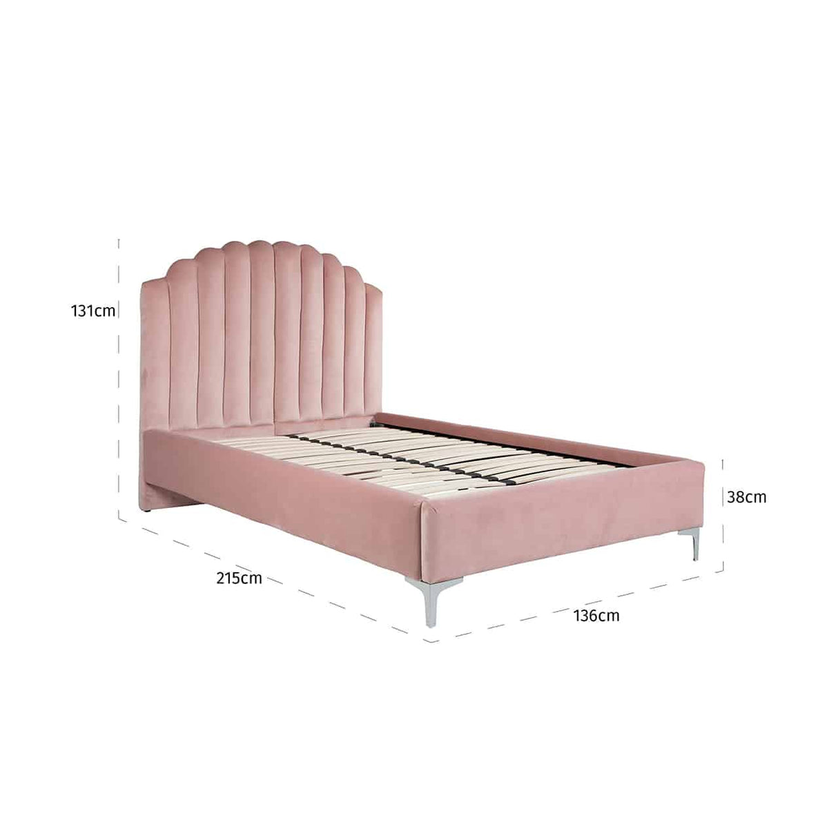 Bett gepolstert, Schlafbett rosa, Bett rosa, Breite 120 cm