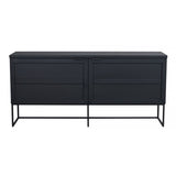 Sideboard schwarz, Anrichte schwarz Eiche, Breite 160 cm