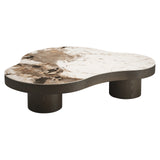 Couchtisch halbrund Keramik-braun, Couchtisch Keramik braun, Länge 140 cm