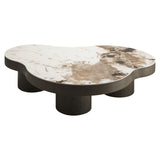Couchtisch halbrund Keramik-braun, Couchtisch Keramik braun, Länge 140 cm