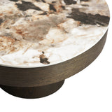 Couchtisch halbrund Keramik-braun, Couchtisch Keramik braun, Länge 140 cm
