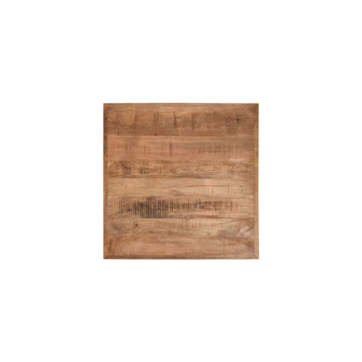 Bistrotisch braun-schwarz Holz, Tisch Naturholz-Tischplatte Gestell schwarz, Maße 70x70 cm