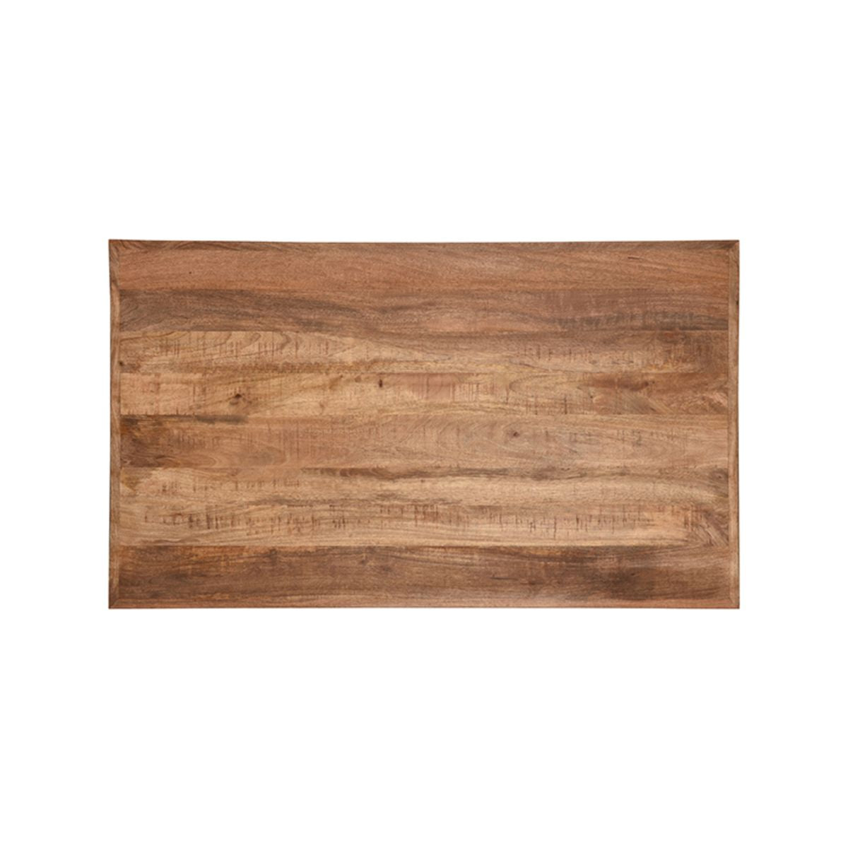 Bistrotisch braun-schwarz Holz, Esstisch Naturholz-Tischplatte Gestell schwarz, Breite 120 cm