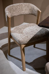 Stuhl taupe, Stuhl Holz-Gestell Naturholz