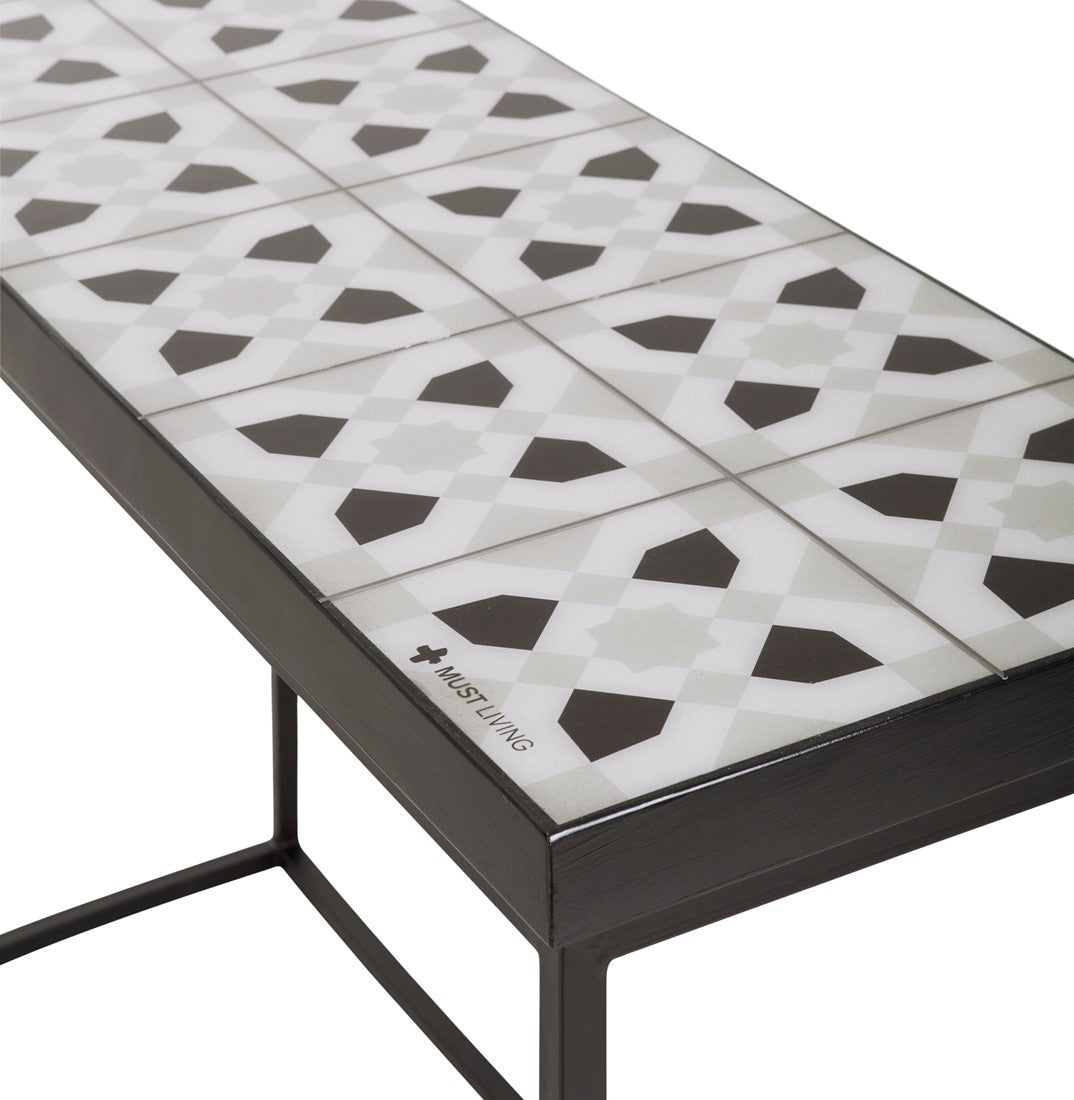 Konsole Mosaik anthrazit, Wandtisch Industriedeisgn Metall, Breite 120 cm