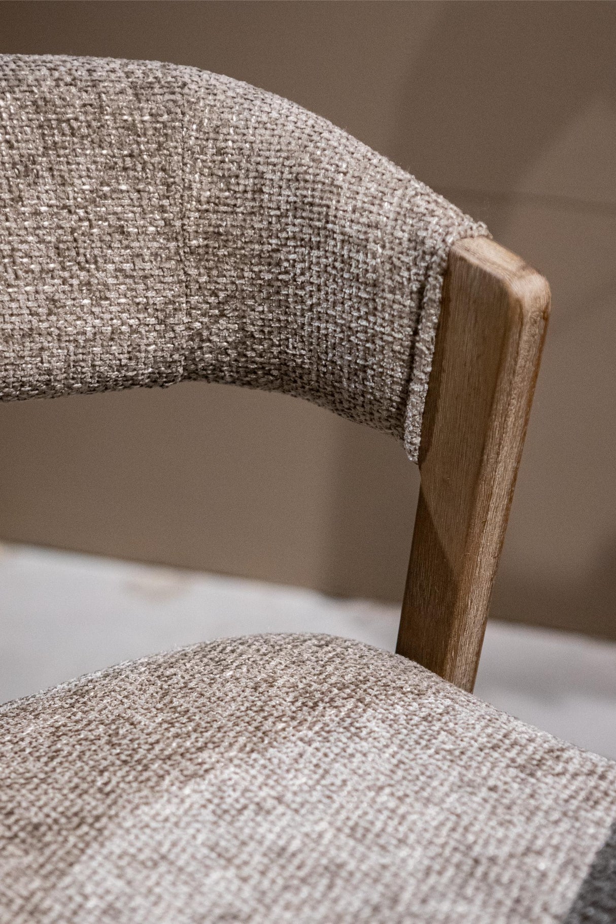 Stuhl taupe, Stuhl Holz-Gestell Naturholz