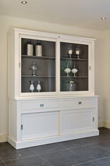 Vitrine weiß-anthrazit, Geschirrschrank weiß Landhausstil, Breite 160 cm