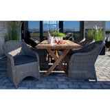 Gartentisch Teak-Holz, Gartenesstisch Naturholz-braun, Länge 200 cm
