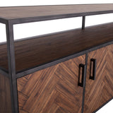 Sideboard braun Metall, Anrichte braun Holz, Breite 160 cm