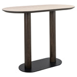 Bartisch Keramik beige-braun, Bartisch braun, Bartisch Metall Gestell, Breite 140 cm