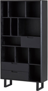 Regal schwarz, Schrank-Regal schwarz, Breite 100 cm