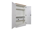 Homeoffice-Schrank weiß Landhaus,  Computerschrank weiß Landhaus, Breite 100 cm