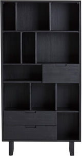 Regal schwarz, Schrank-Regal schwarz, Breite 100 cm