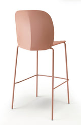 Barstuhl Farbe taupe-rosa Design Barstuhl Metall-Gestell, Sitzhöhe 65 cm