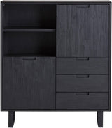 Schrank schwarz, Schrank-Regal schwarz, Breite 120 cm