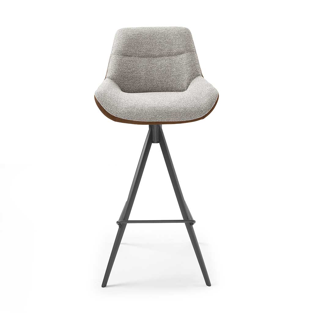 Barstuhl drehbar braun , Barstuhl braun-grau, Sitzhöhe 75 cm