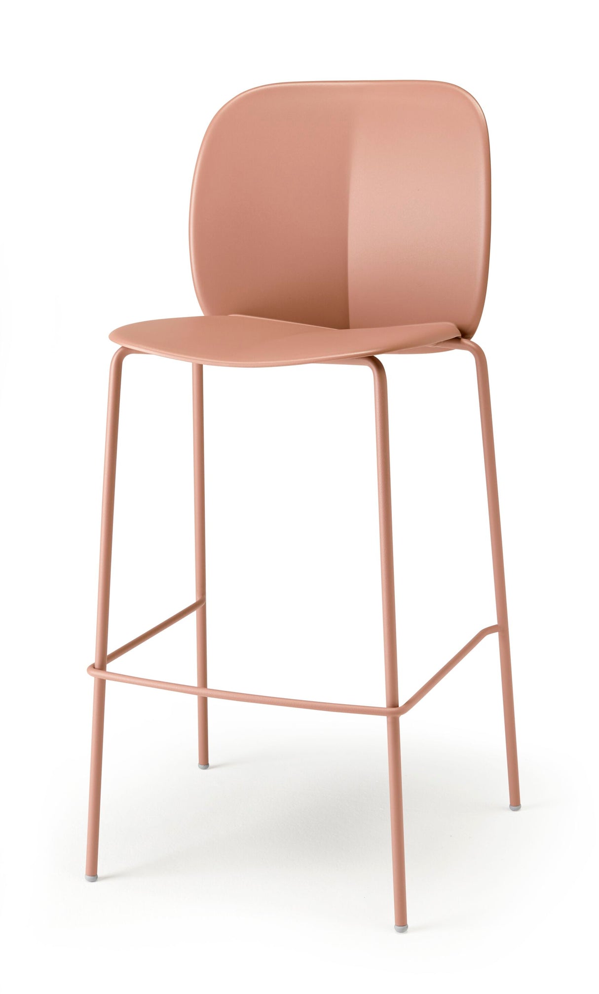 Barstuhl Farbe taupe-rosa Design Barstuhl Metall-Gestell, Sitzhöhe 65 cm