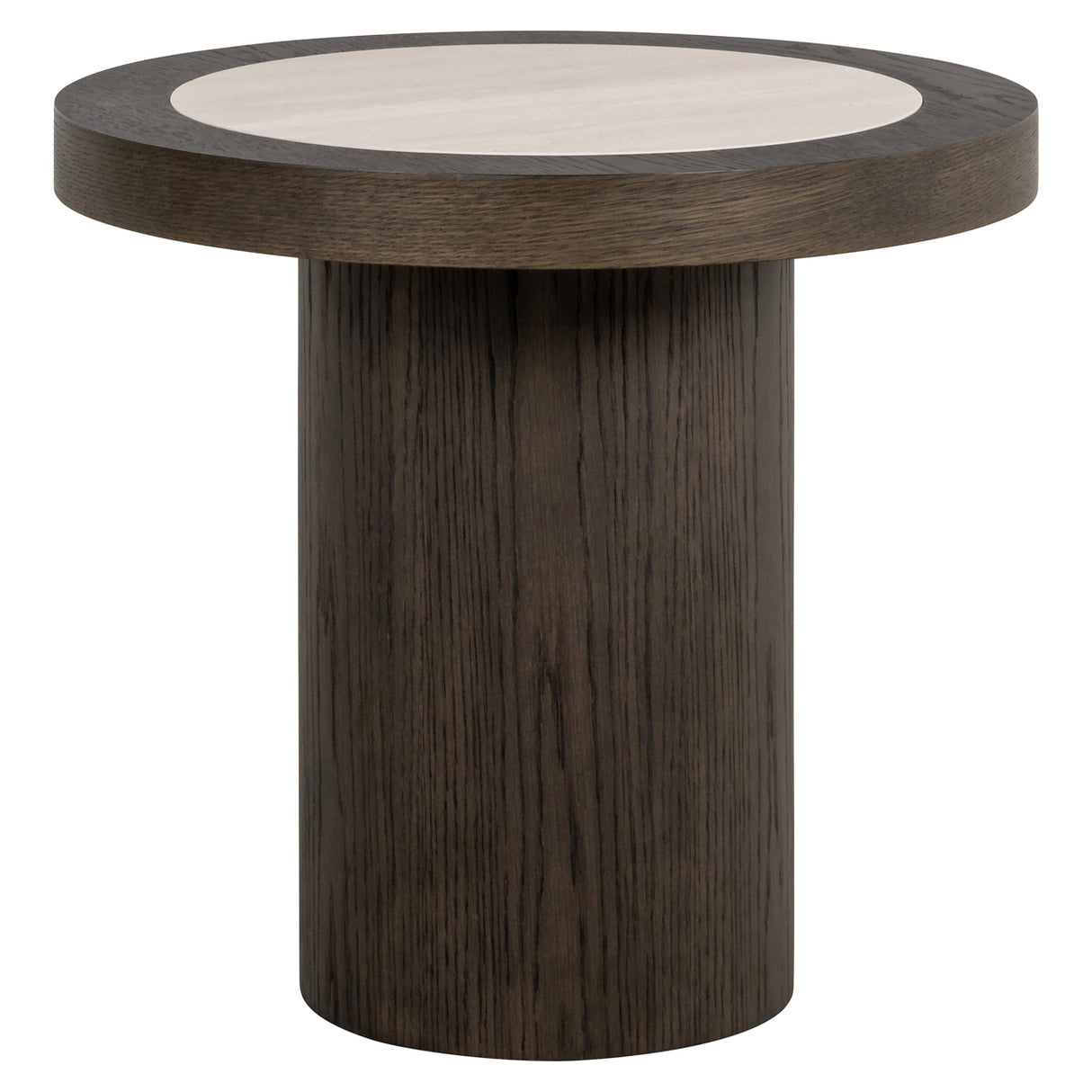 Beistelltisch rund Keramik-Tischplatte, runder Beistelltisch braun, Durchmesser 60 cm