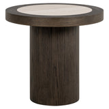Beistelltisch rund Keramik-Tischplatte, runder Beistelltisch braun, Durchmesser 60 cm