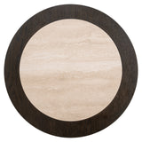 Beistelltisch rund Keramik-Tischplatte, runder Beistelltisch braun, Durchmesser 60 cm