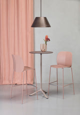 Barstuhl Farbe taupe-rosa Design Barstuhl Metall-Gestell, Sitzhöhe 65 cm
