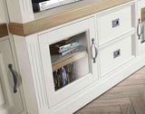 TV Schrank weiß Landhaus, Fernsehschrank weiß Landhaus,  Breite 302 cm