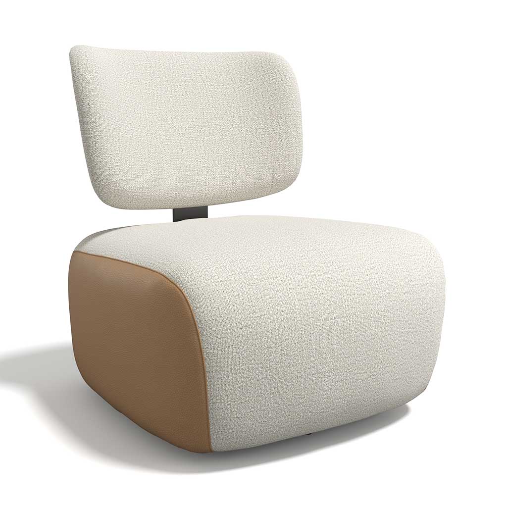 Sessel drehbar cognac, Lobby-Sessel cognac, Breite 73 cm